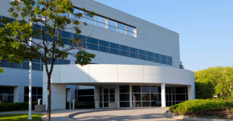 Modern commercial building from outside