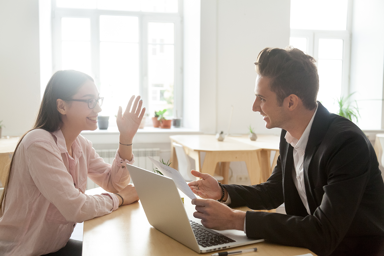 broker interviewing a potential real estate agent