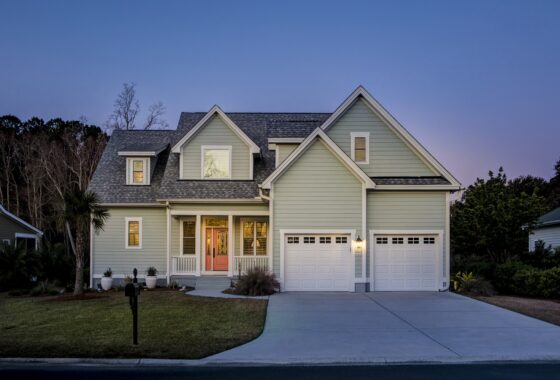 Exterior of beautiful two story suburban home