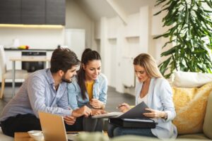 people collaborating in a business environment